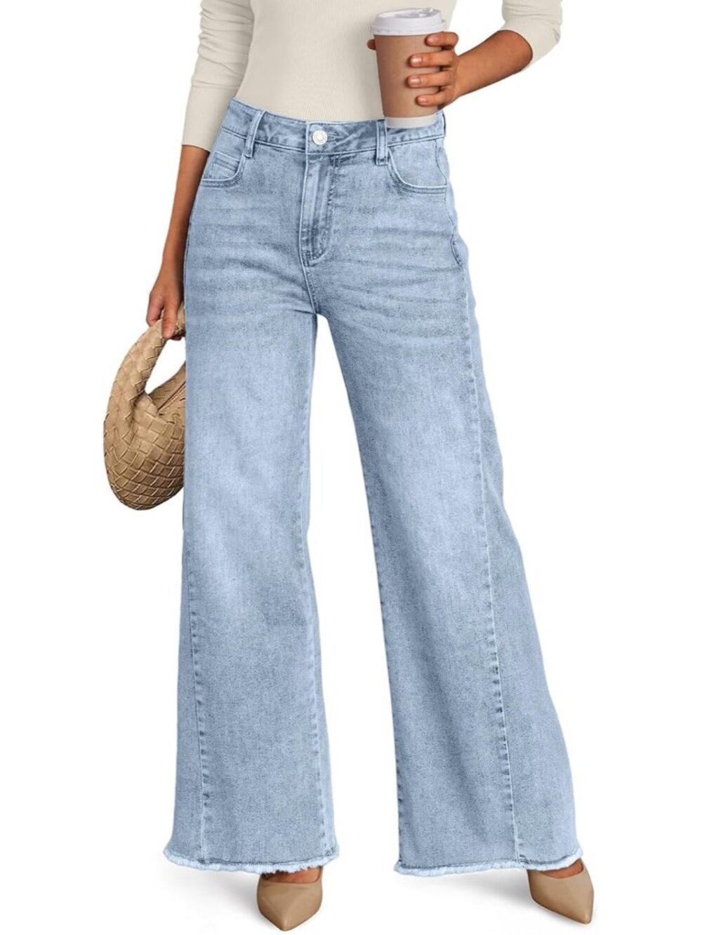 Women's Blue Comfortable Stylish Fashion Comfort Straight Leg Trendy Denim Jeans